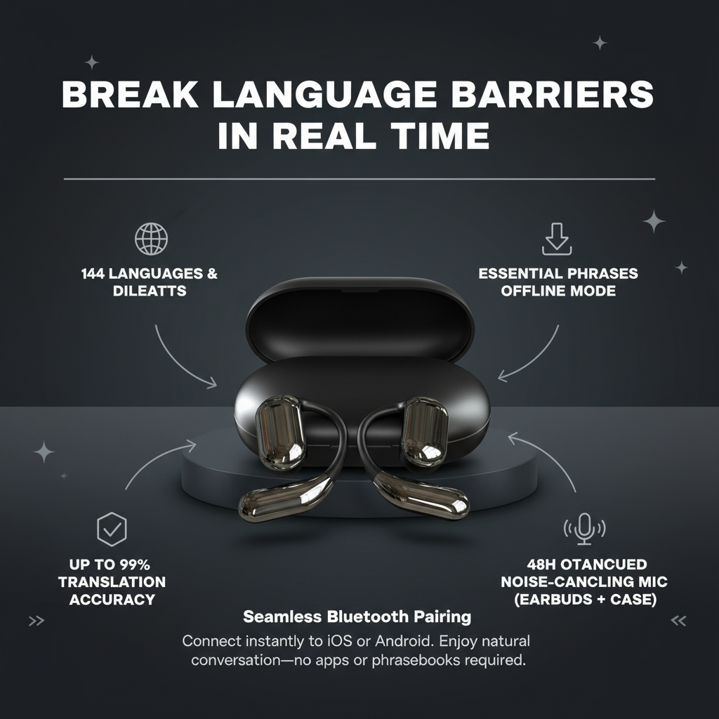 VoxBuds™ AI Translator Earbuds